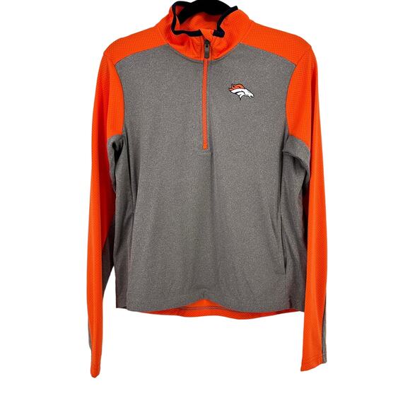 NFL Team Apparel Denver Broncos Pullover 1/2 Zip Shirt Youth Sz L 14 16 - Picture 1 of 7